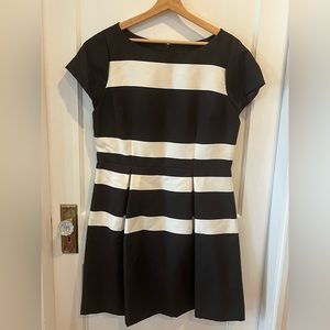 Ann Taylor Black and White Striped Dress